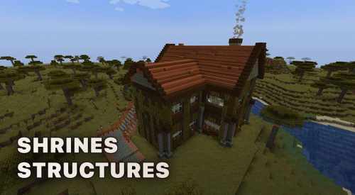 Мод Shrines Structures на генерацию структур в Майнкрафт