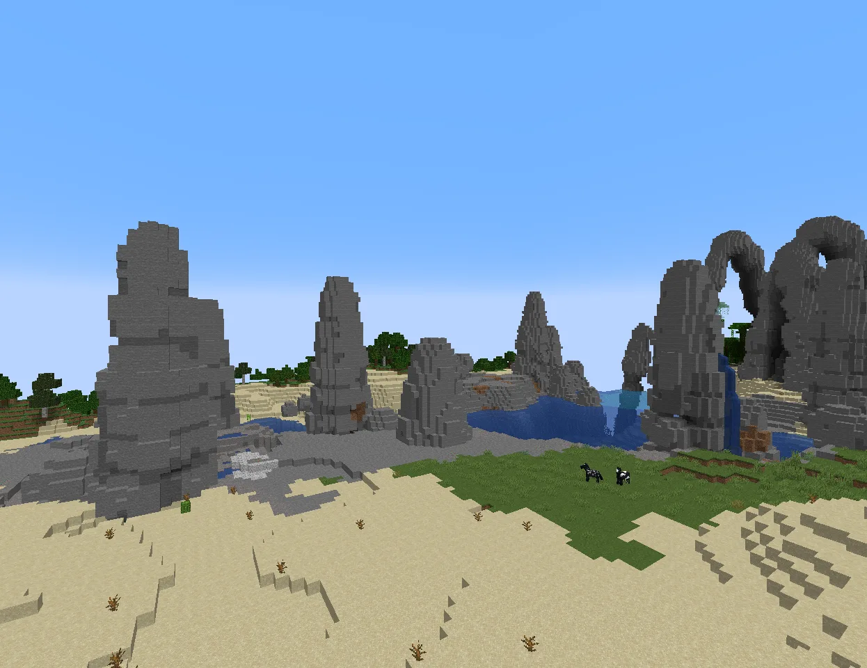 Каменистый берег с естественными скальными образованиями в проекте Rusty's Sylvan.