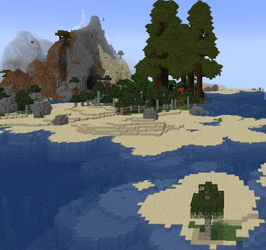 Скриншот проекта Rusty's Sylvan: обновленные пляжи и прибрежные леса секвойи.