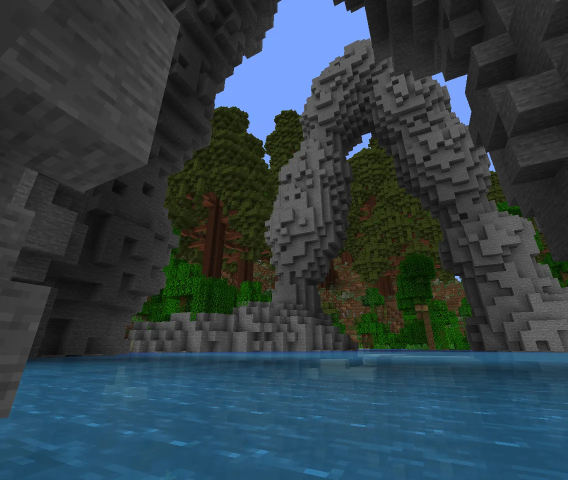 Скалистые образования и секвойи в проекте Rusty's Sylvan.