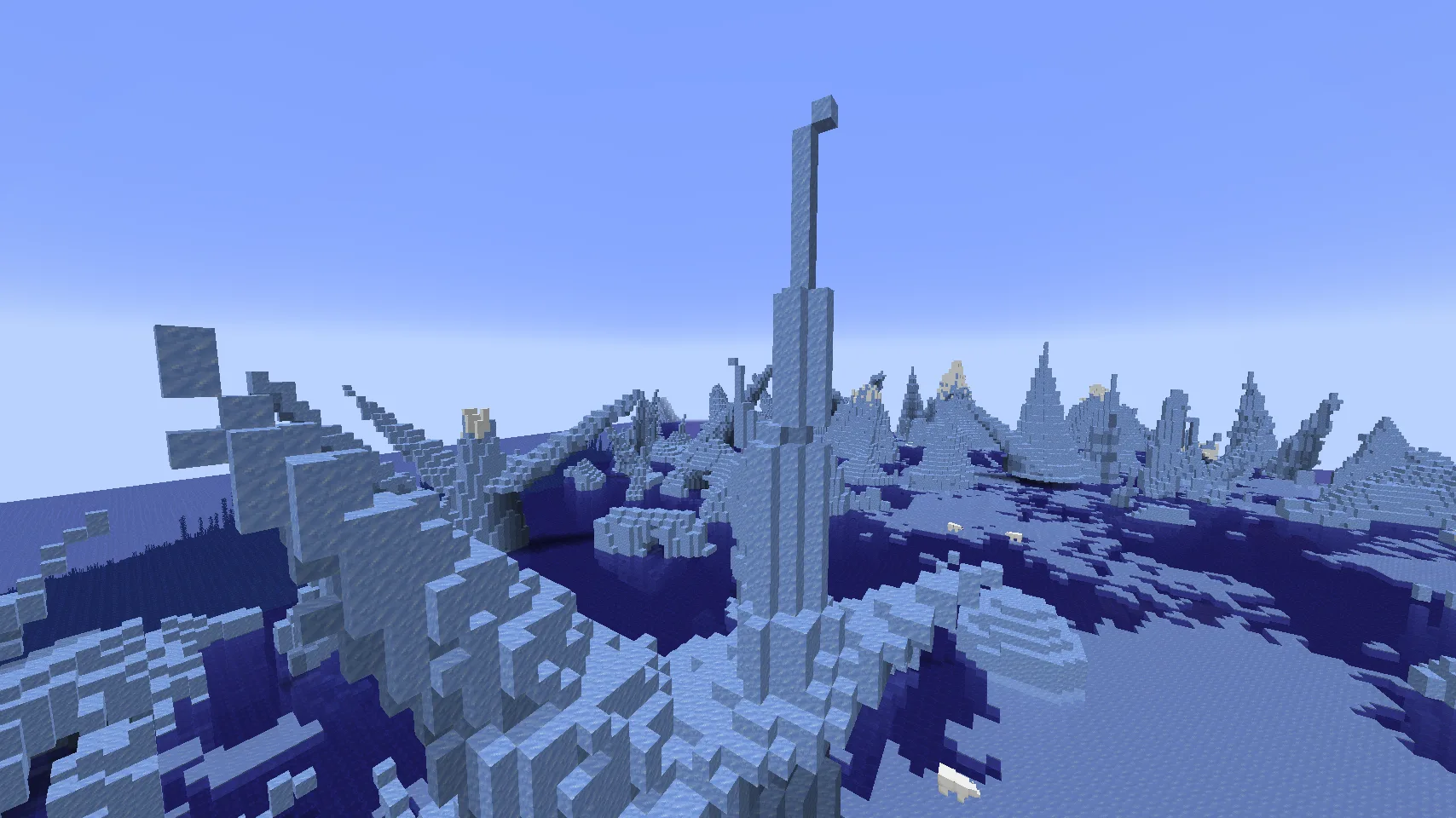 Замерзший океан с ледяными пиками в проекте Rusty's Sylvan.