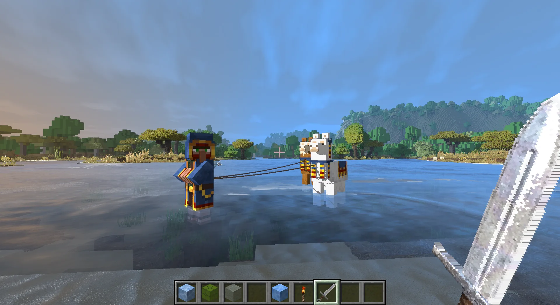 Pegasus Shaders с ресурспаком Patrix, демонстрирующий четкие насыщенные цвета.