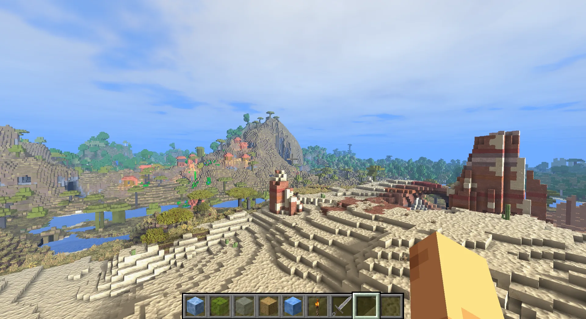 Pegasus Shaders с отдаленными горизонтами, использующий ресурс-пак Patrix.