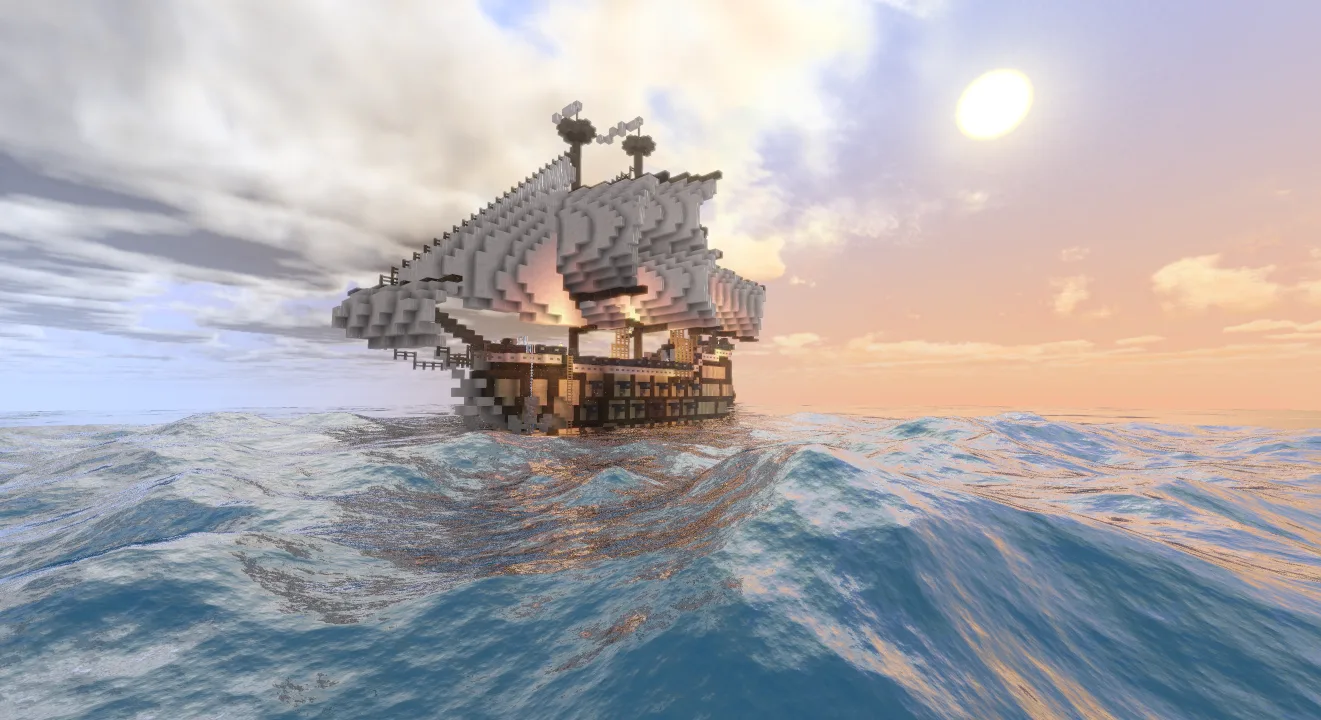 Океаны в Minecraft с шейдером Pegasus.