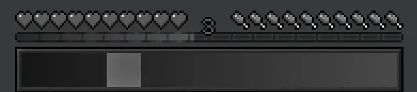 Панель быстрого доступа с полной шкалой сытости в ресурс-паке Grayed Out