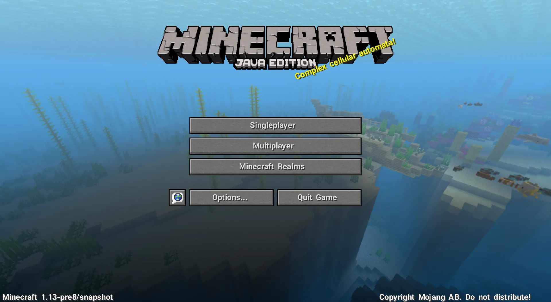 Главное меню в ресурс-паке Roboto Bold