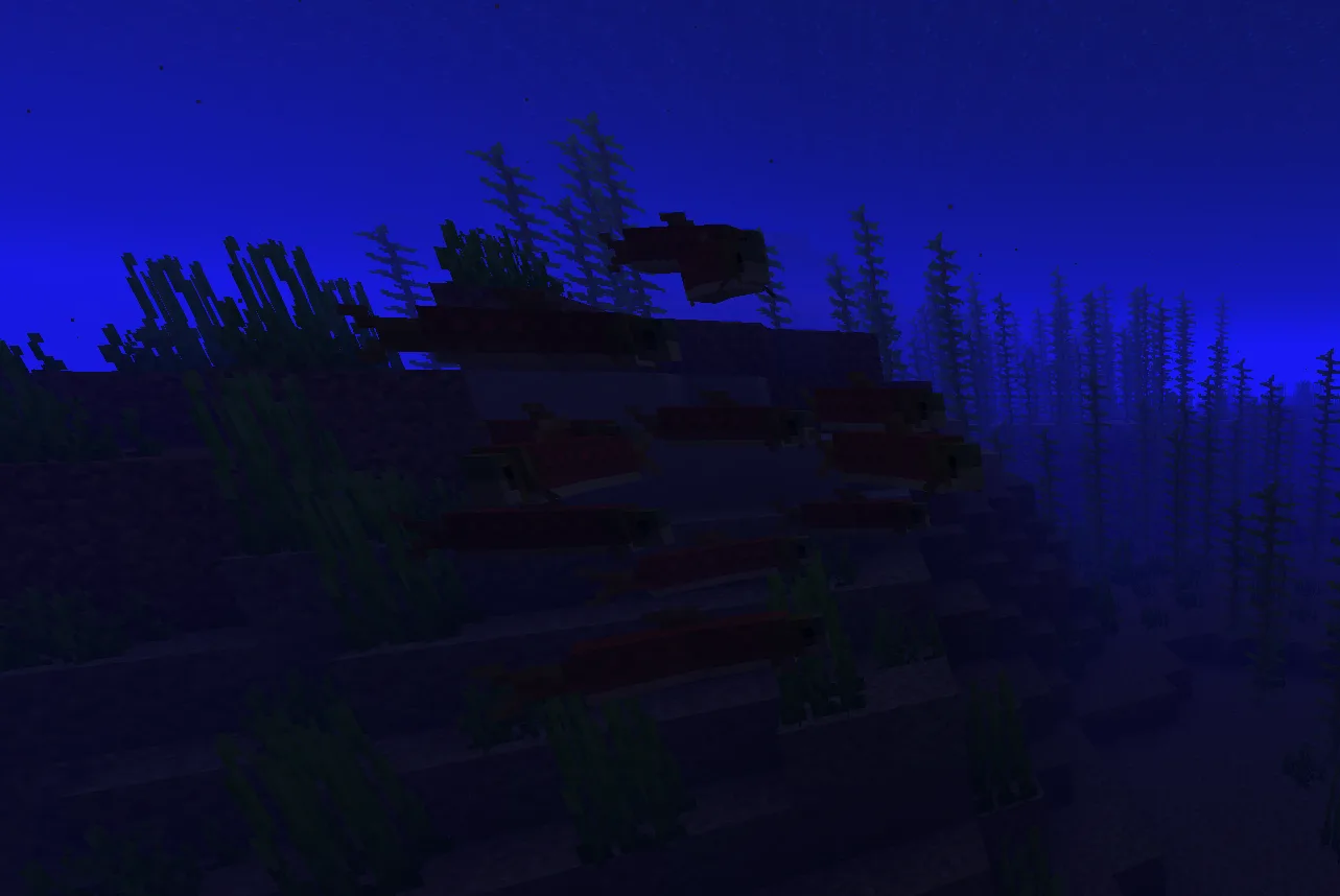 Стайка рыб в океане, проект Boids.