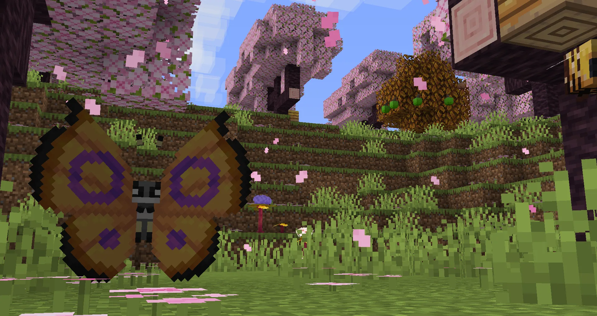 Вивиллон с узором Ringed из мода Cobblemon.