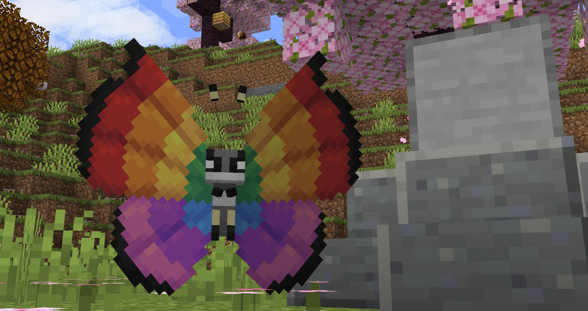 Вивилон с радужным узором из мода Cobblemon.