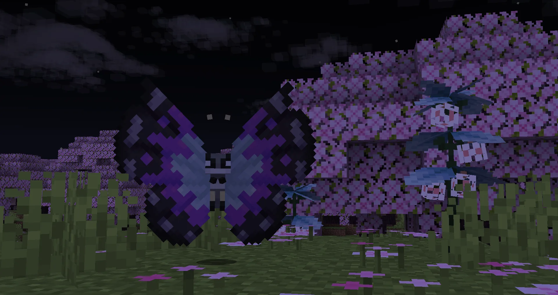 Вивильон в паттерне «Сумерки» из мода Cobblemon.