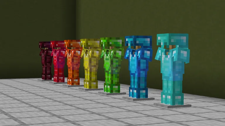 7 стадий изменения цвета алмазной брони