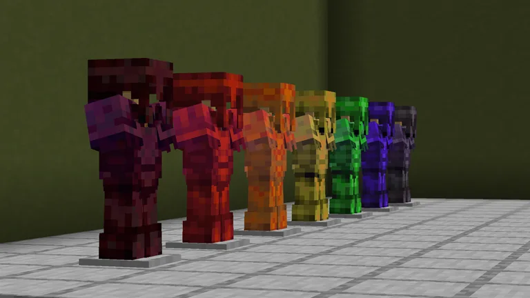 7 стадий изменения цвета незеритовой брони