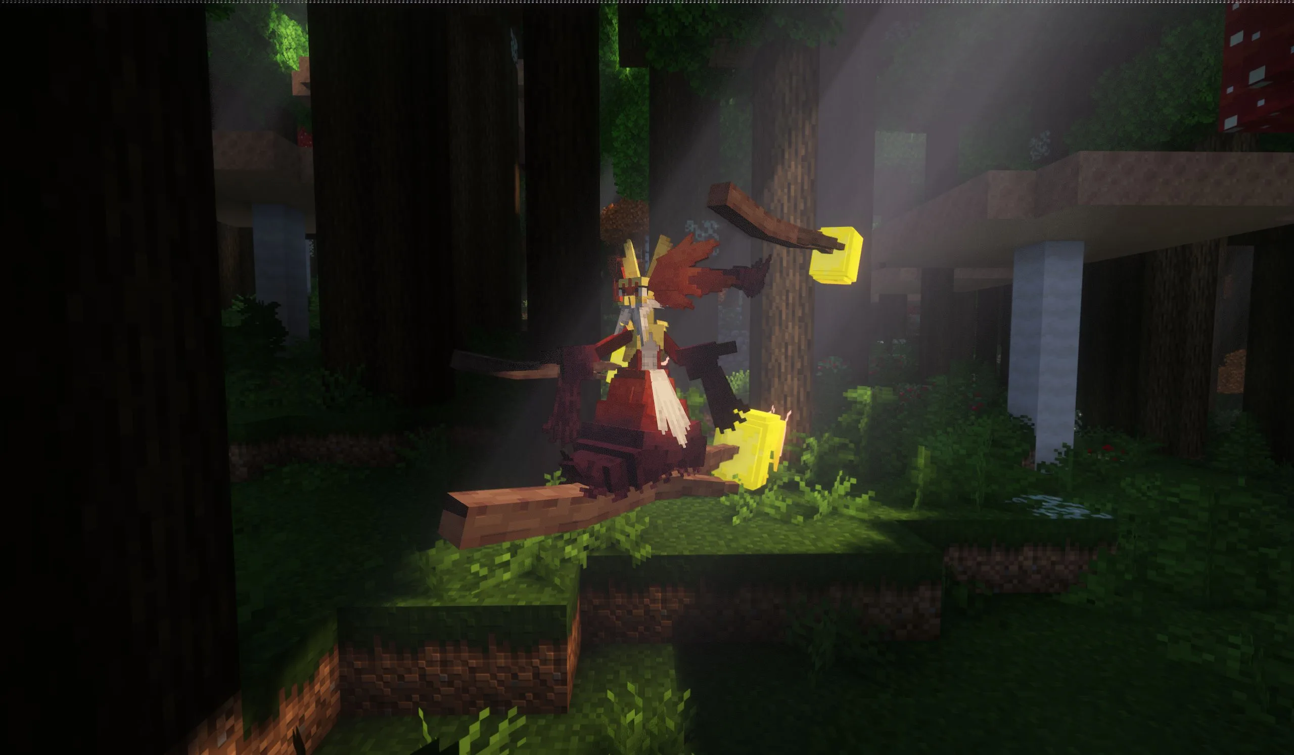 Пиксель-арт покемона Дельфокса в Minecraft.