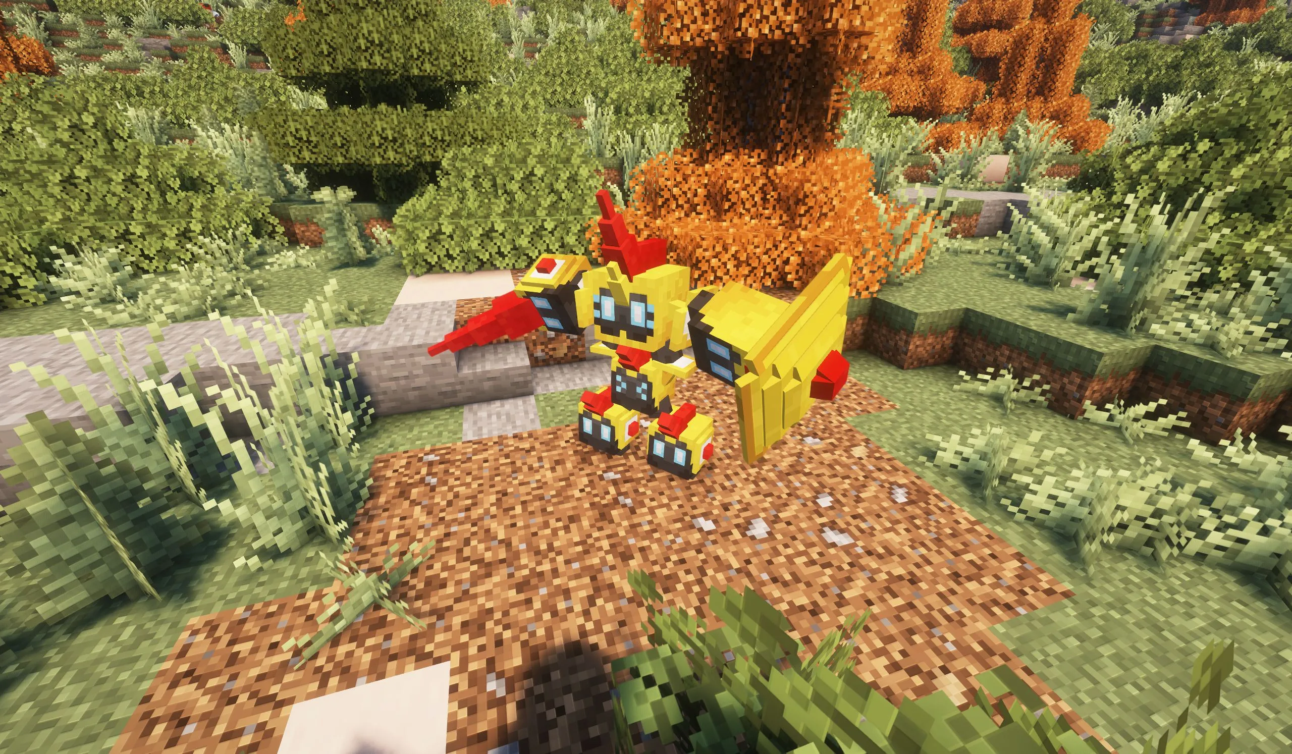 Сборка из множества покемонов Фалинкс в стиле Minecraft.
