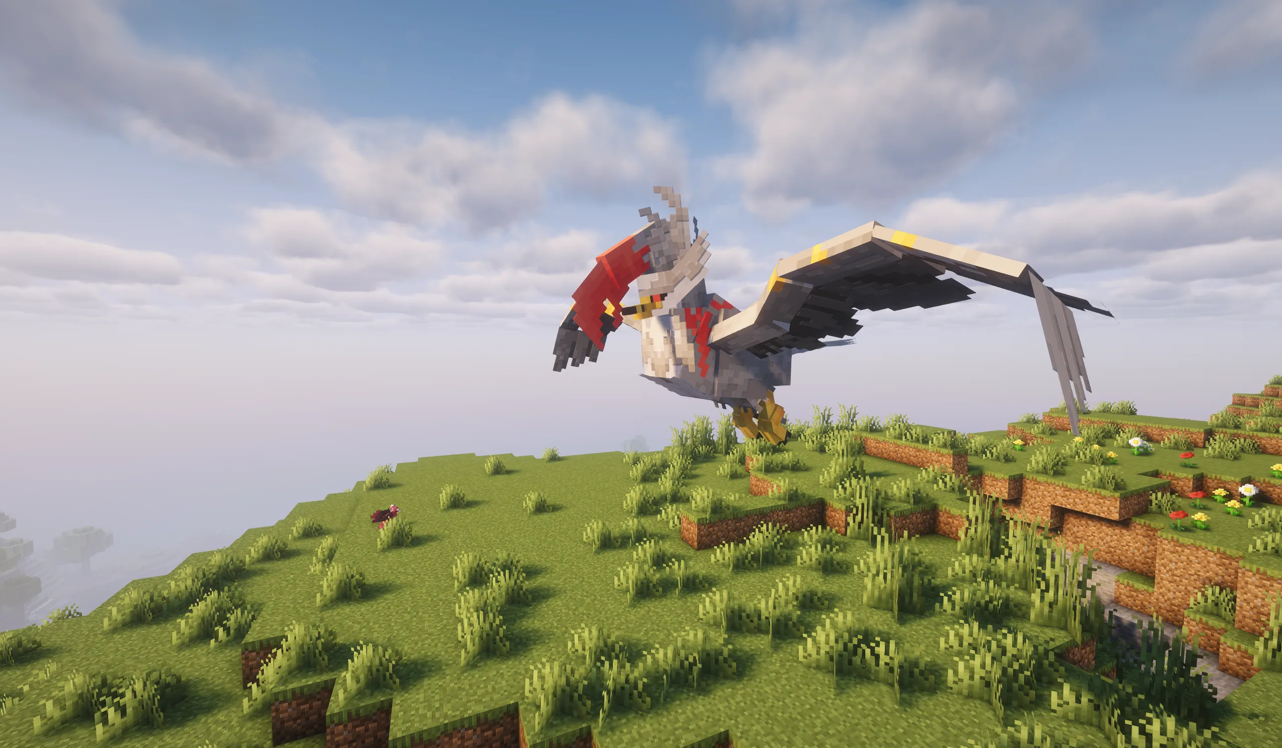 Гигантская постройка покемона Стараптора в Minecraft.