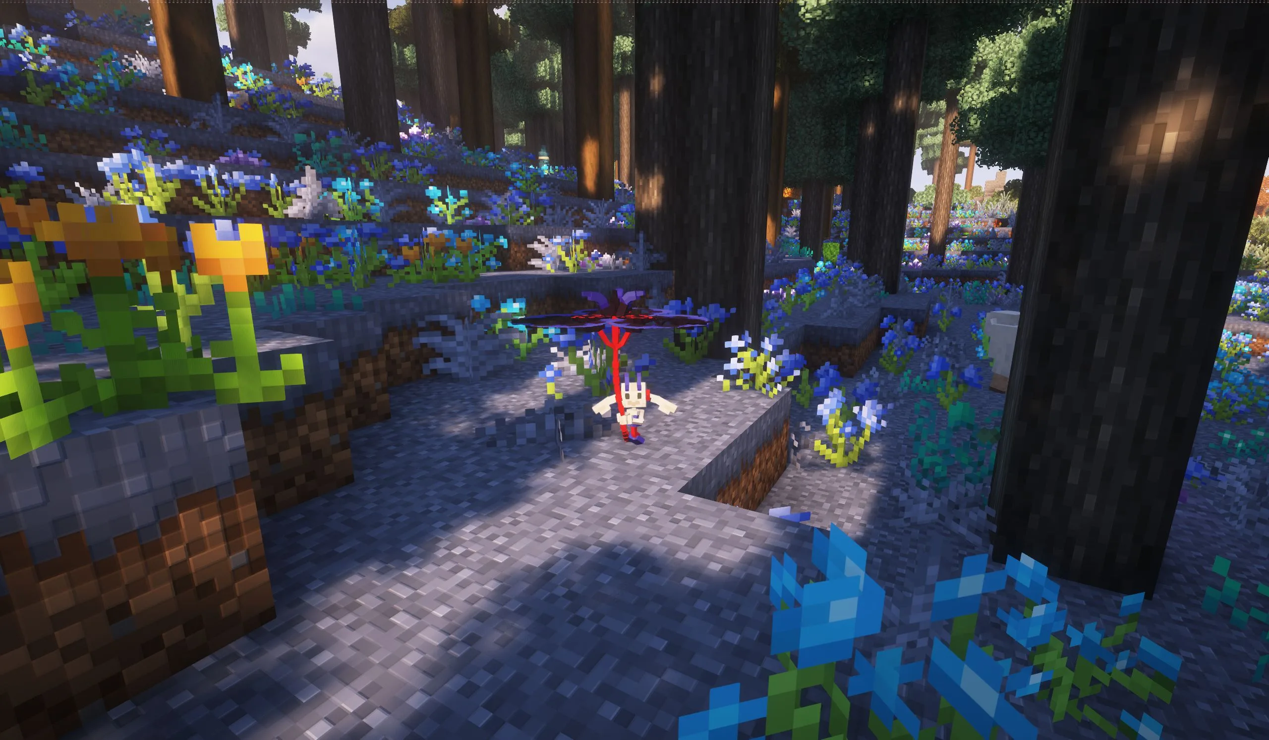 Пиксель-арт покемона Флауэтт (Eternal Flower Floette) в Minecraft.