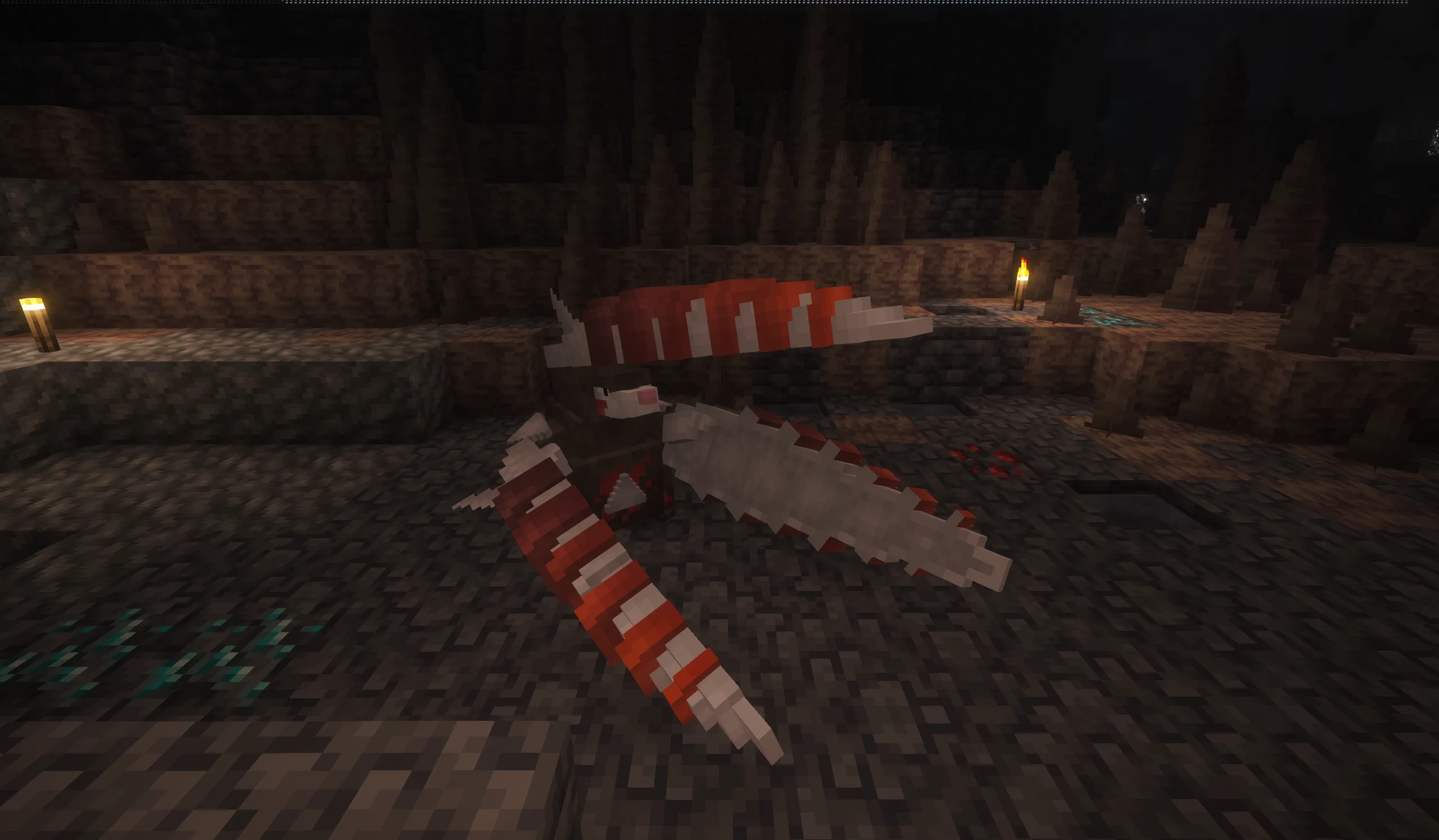 Гигантская постройка покемона Экскадрилла из блоков Minecraft.