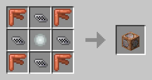 Рецепт крафта командного блока в моде Craftable Command Block