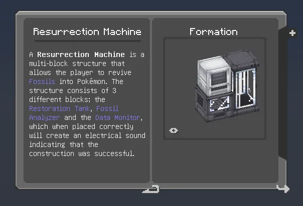 Машина воскрешения из мода Cobblemon для проекта Cobblepedia.