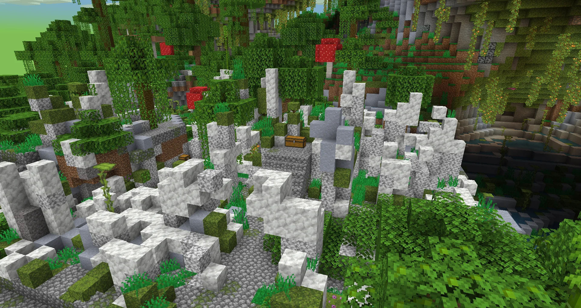 Руины из кальцита в Minecraft.