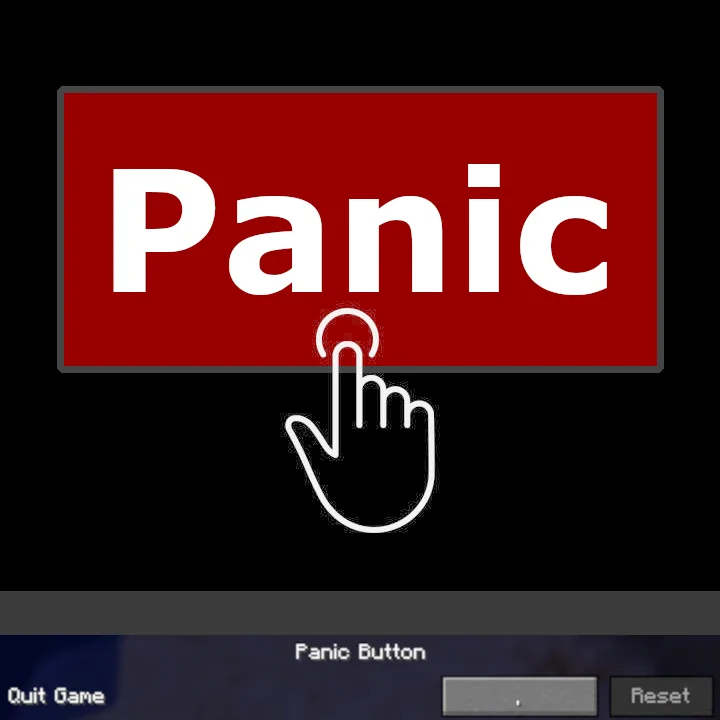 Логотип мода Panic Button для мгновенного выхода из игры