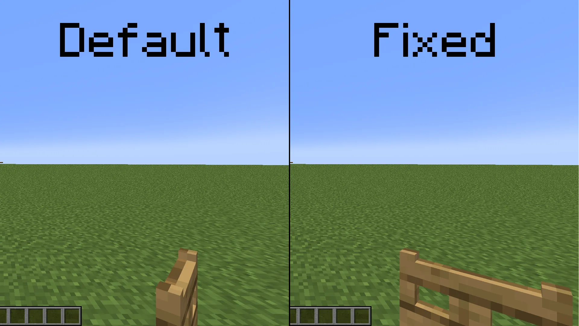 Вид от первого лица на ворота в руке, ресурс-пак Consistent Held Items.