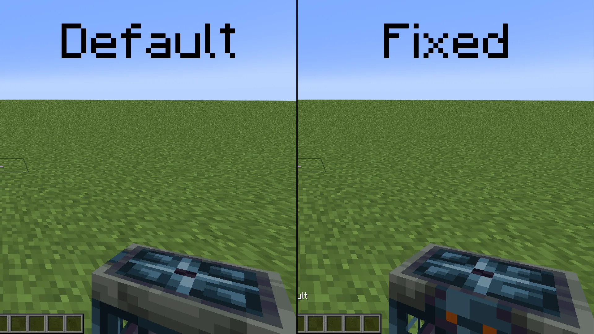 Вид от первого лица на предмет в руке в ресурс-паке Consistent Held Items.