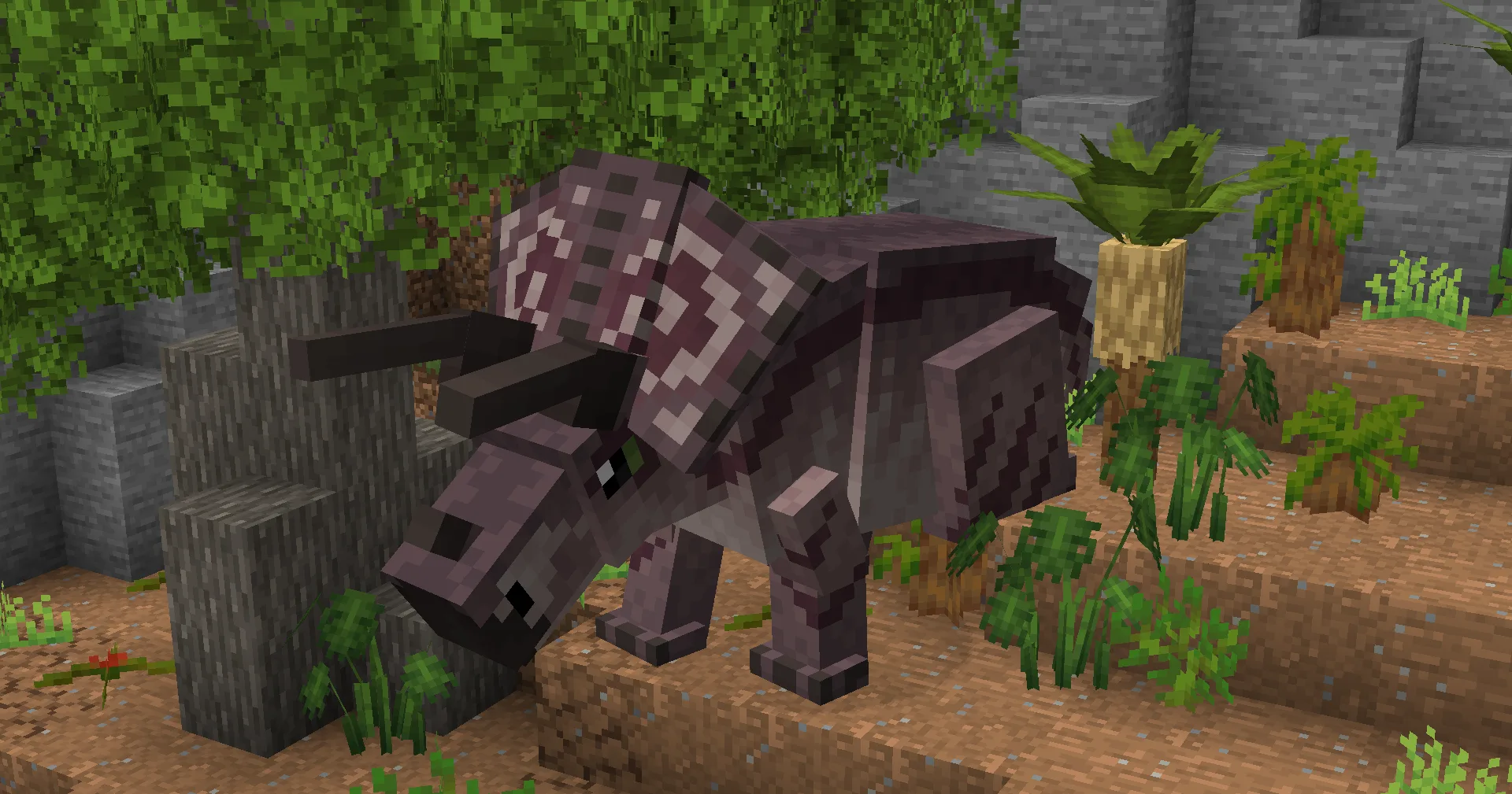 Скриншот динозавра трицератопса из проекта Scorpio's F/A.