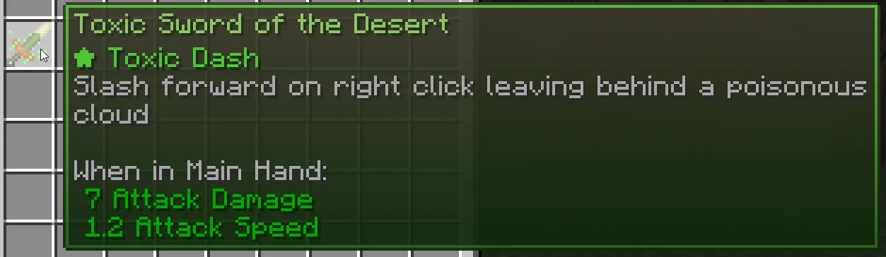 Токсичный меч в камне из мода Minecraft.