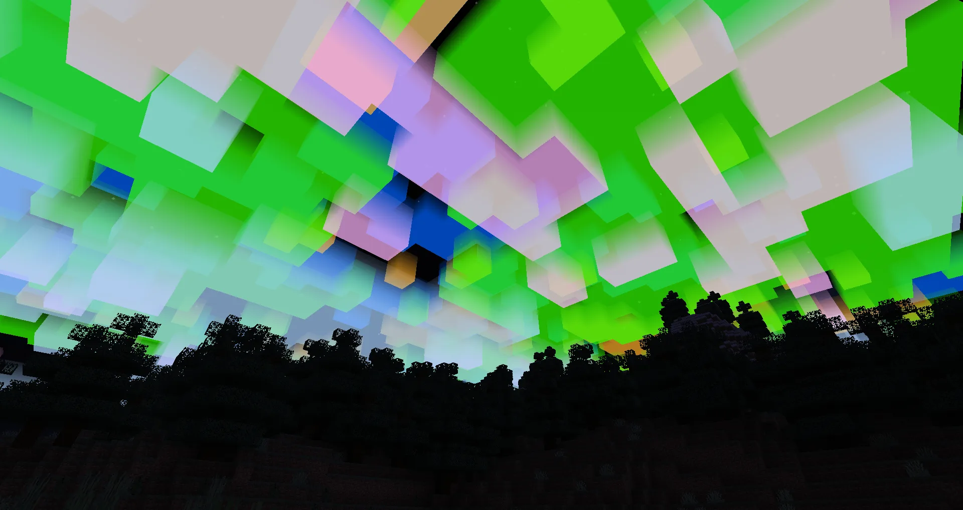 Effect by multiple cloud layers with mixed colors, 1.21.4