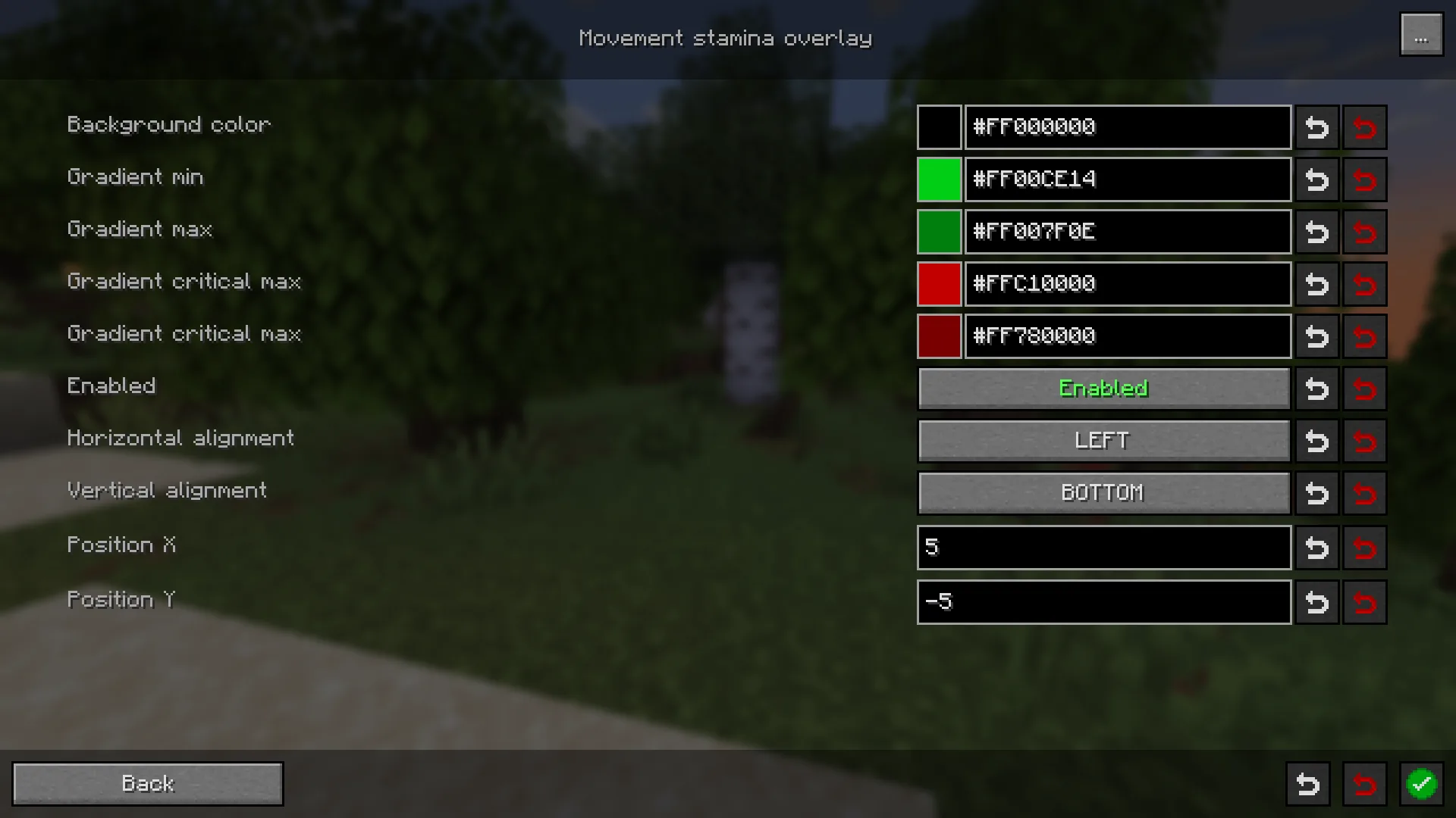 Пример конфигурации мода Configuration.