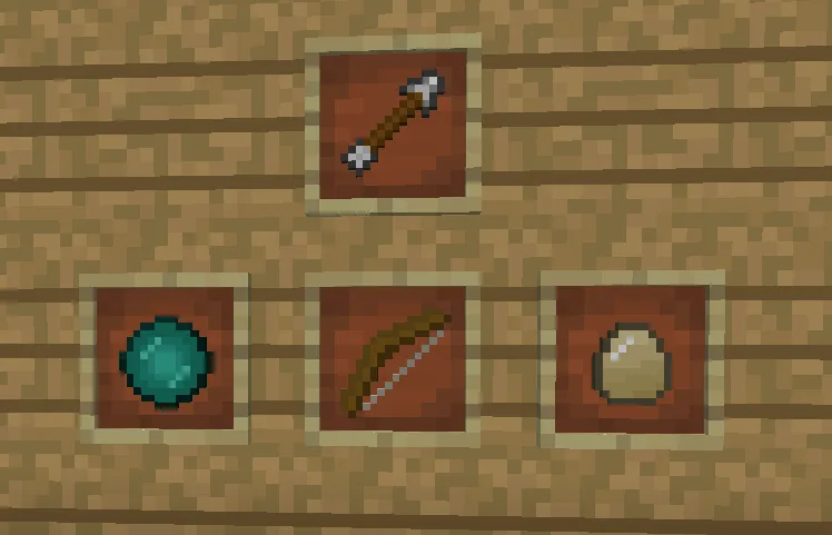 Лук, стрела, эндер-жемчуг и яйцо в ресурс-паке IPrisac PVP