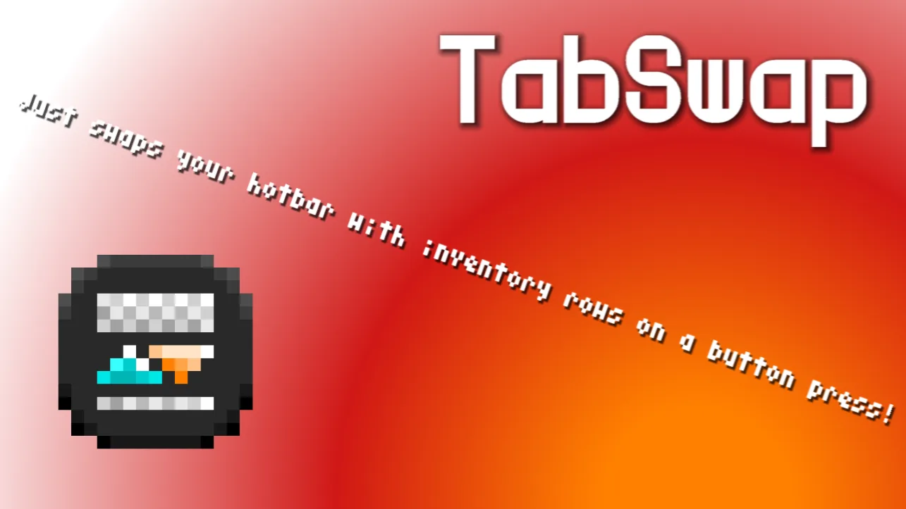 Мод TabSwap для Minecraft: интерфейс с функцией обмена панели быстрого доступа с рядами инвентаря по нажатию кнопки.