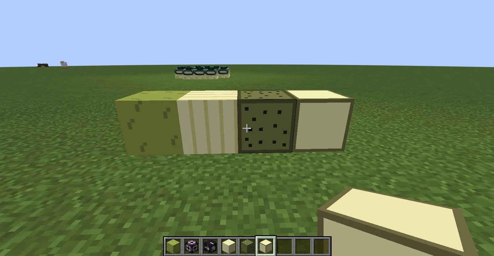 Блоки из мода Backrooms Mod: ковер, обои, потолок и лампы