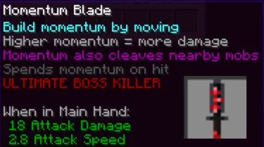 Меч Momentum Blade, увеличивающий урон и радиус атаки при движении