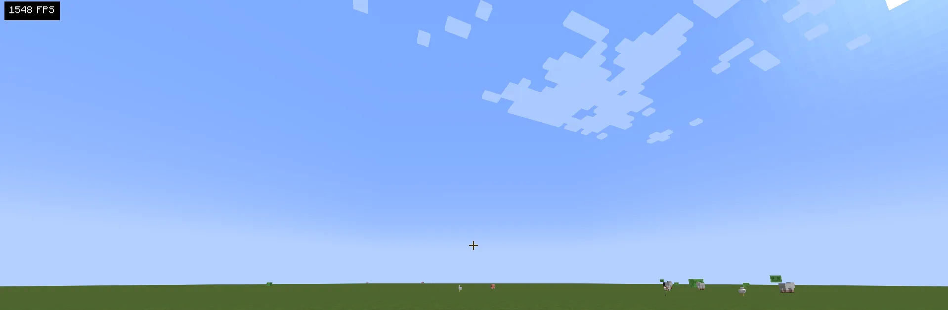 Скриншот игры Minecraft после выполнения команды Fps Booster.