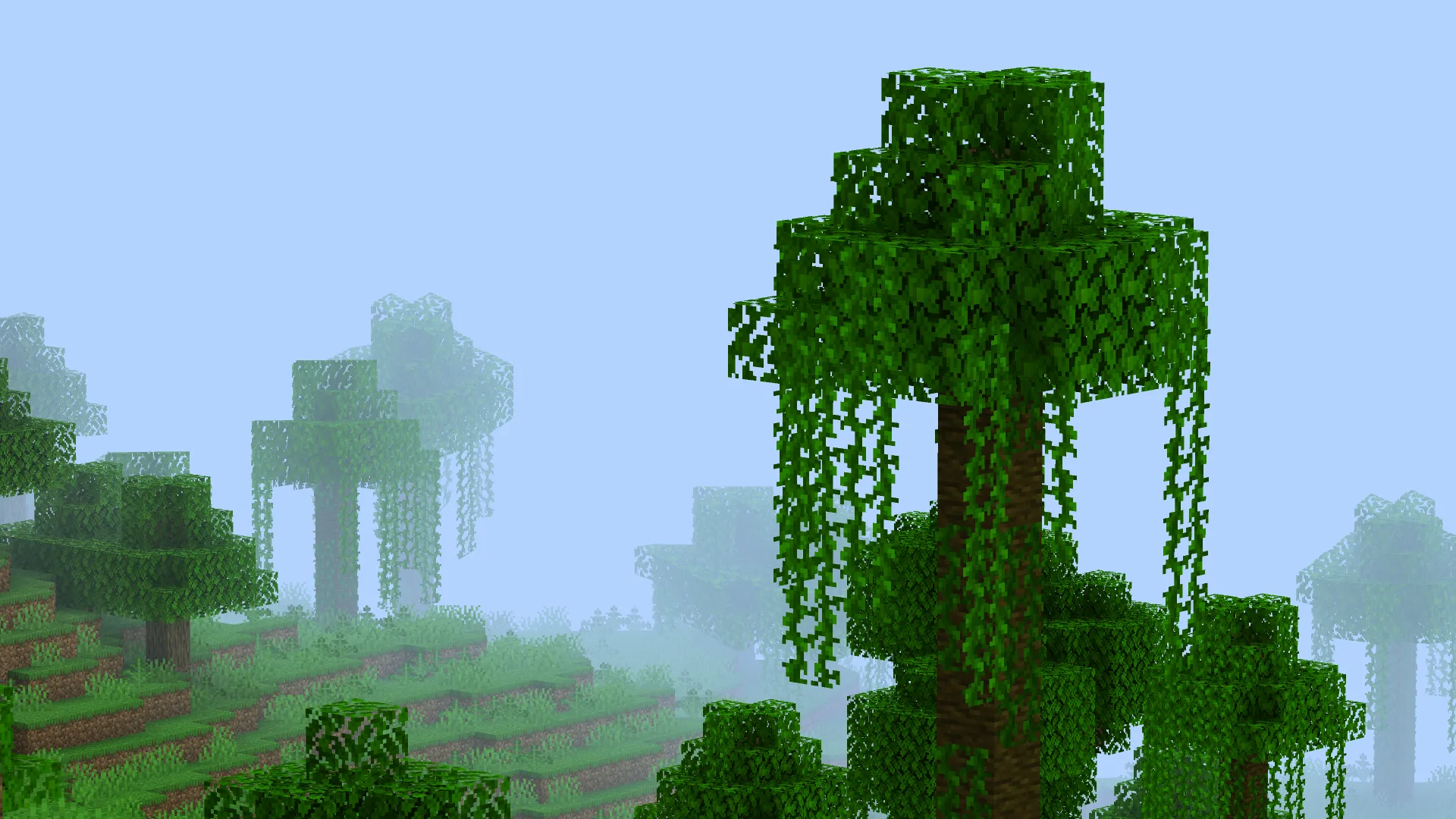 Tilde: Пара джунглевых деревьев, появляющихся в поле зрения.