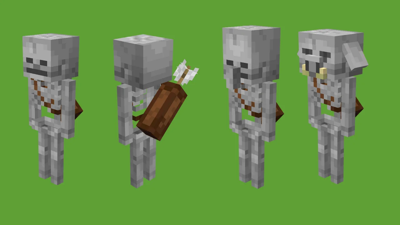Варианты скелетов из ресурс-пака Missing Mobs