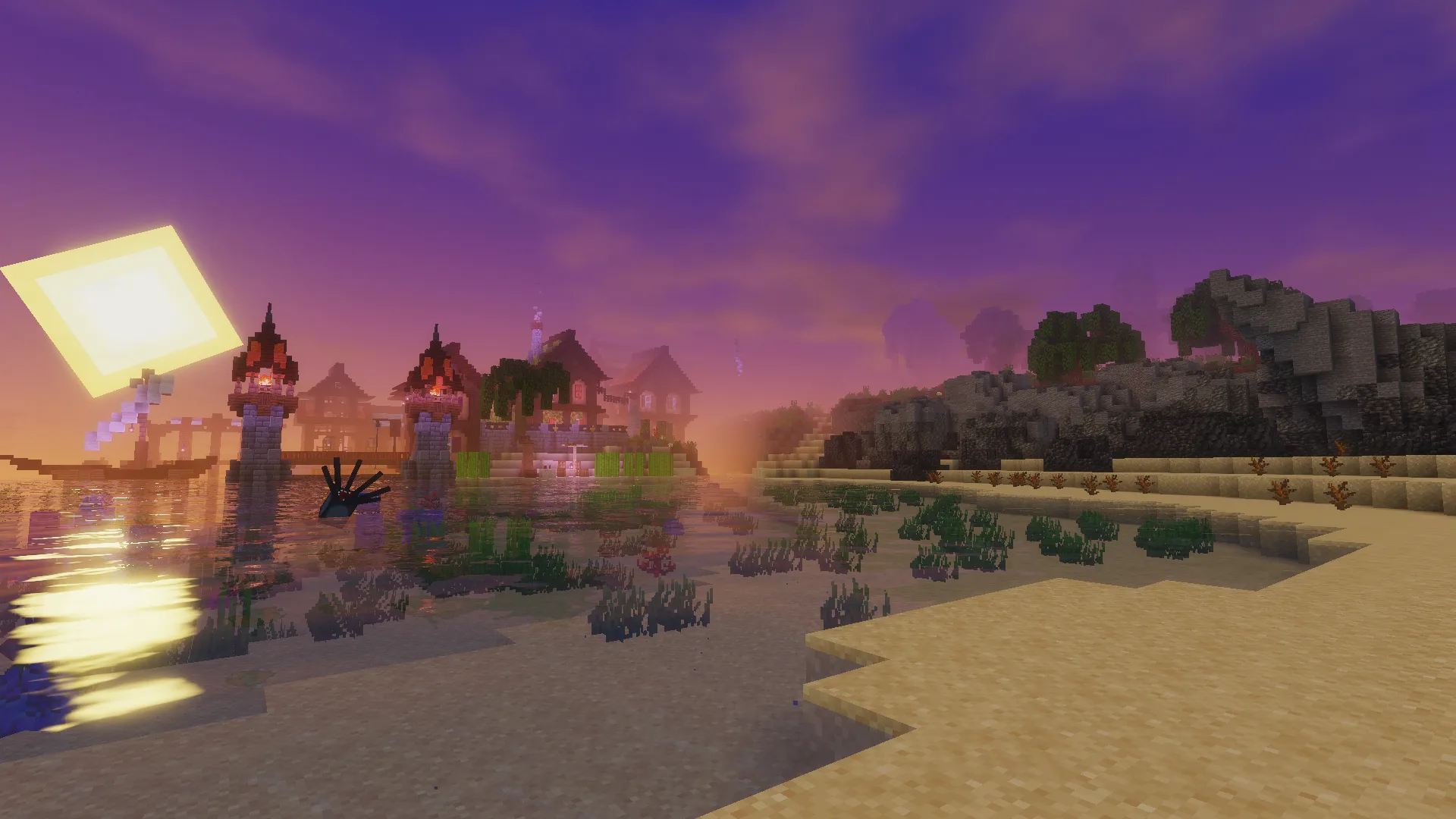 DreamLight Shaders: вид на восход солнца.