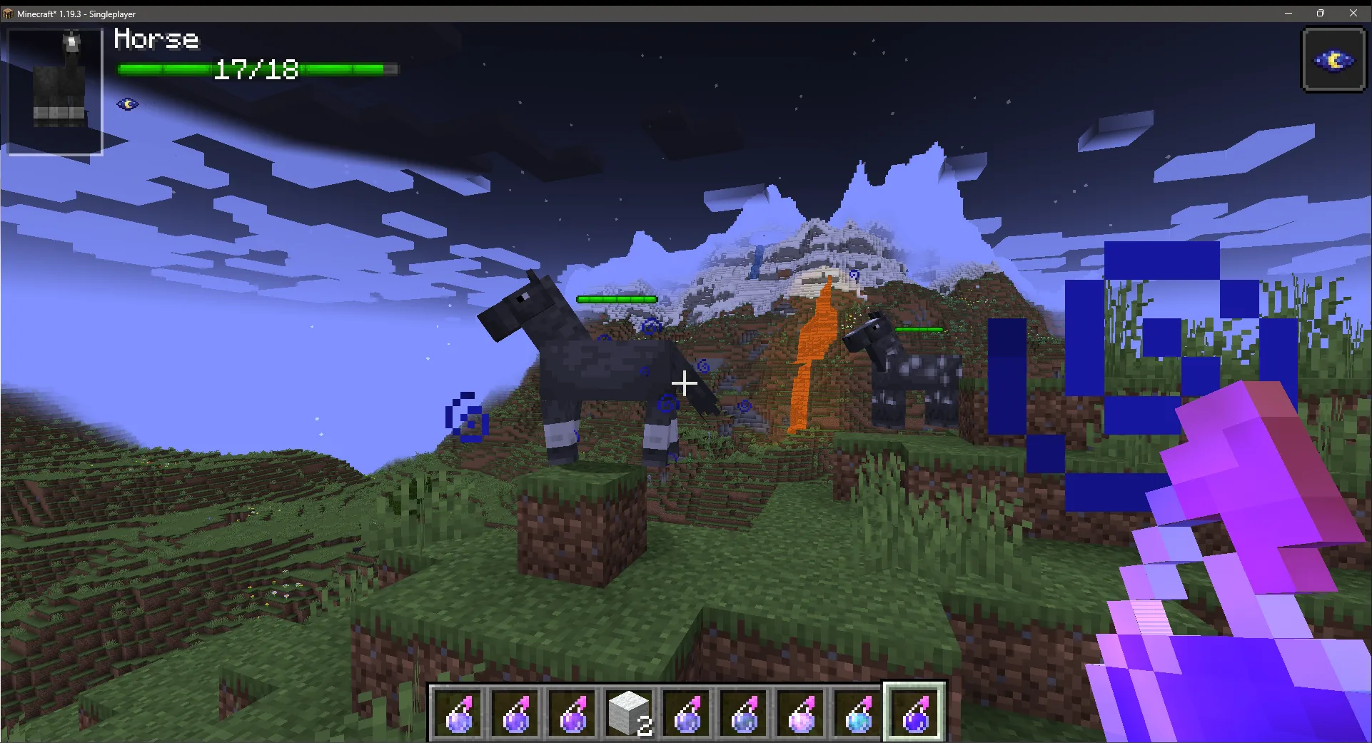 Индикатор здоровья лошади в игре Minecraft.