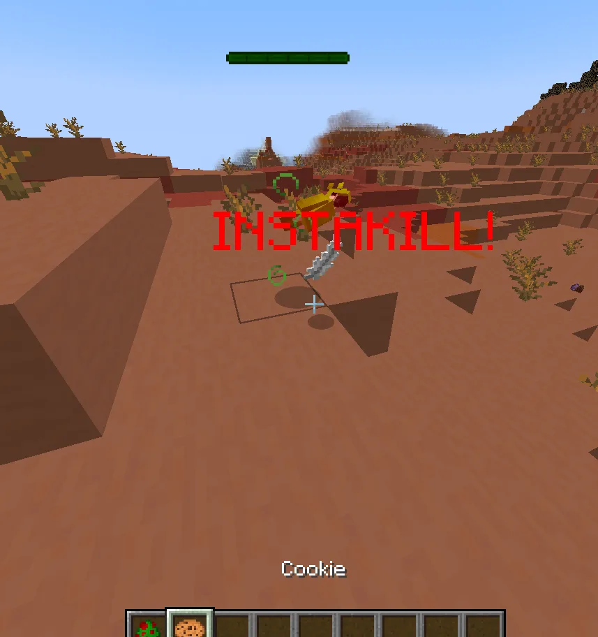 Скриншот мода TslatEntityStatus с отображением кастомных частиц урона при убийстве существа.