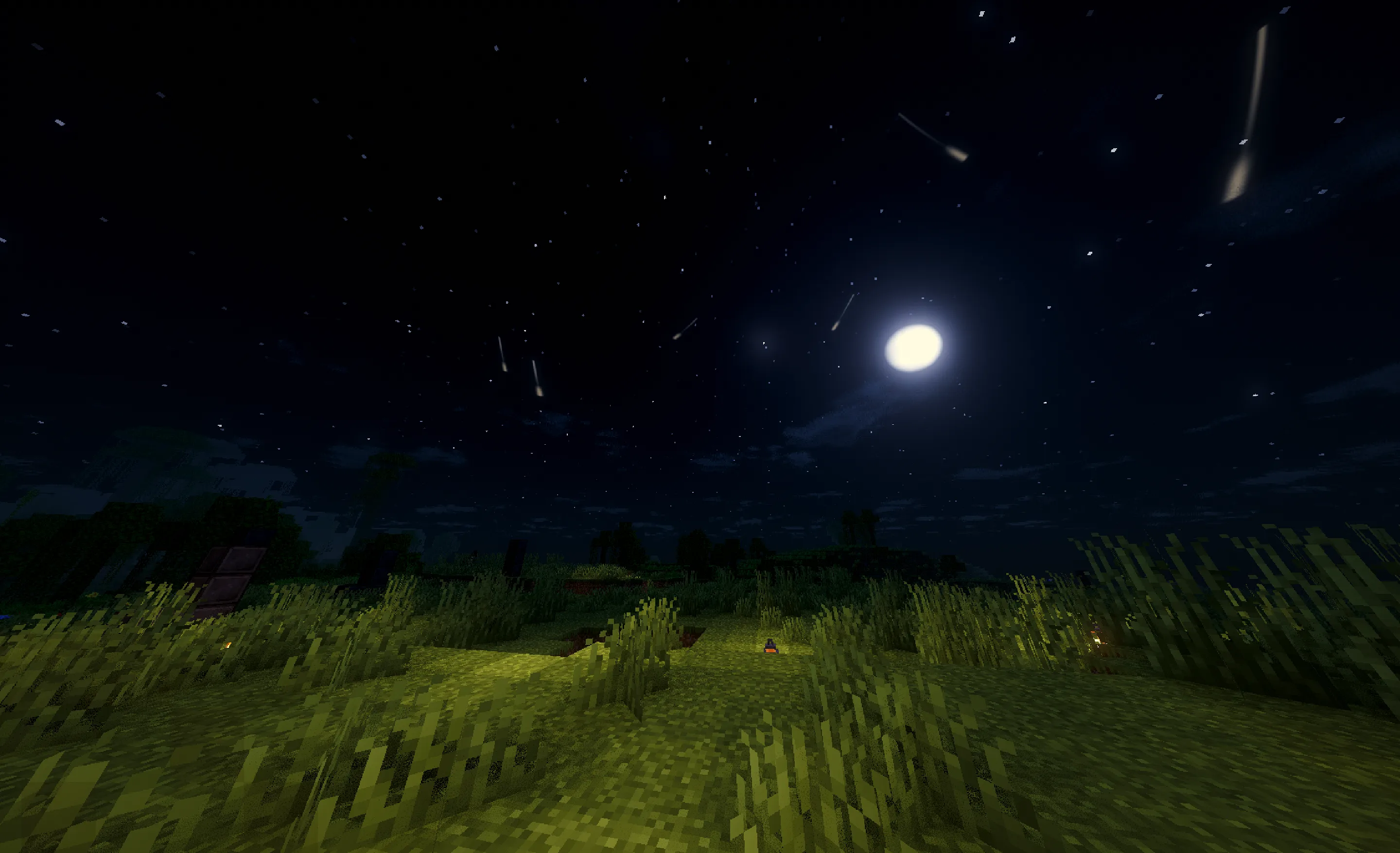 Метеорный дождь ночью в Breeze Flow Shaders