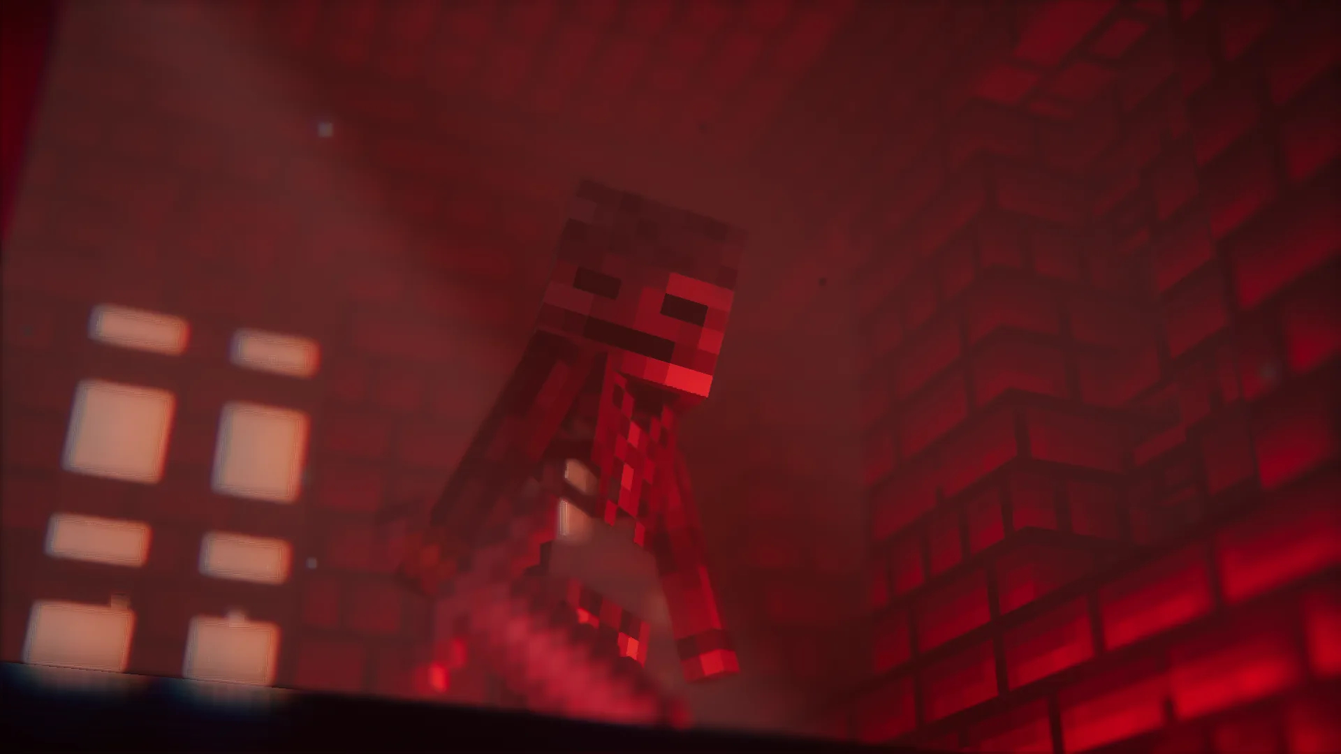 Скелет с анимациями из мода Fresh Animations и шейдерами Iris.