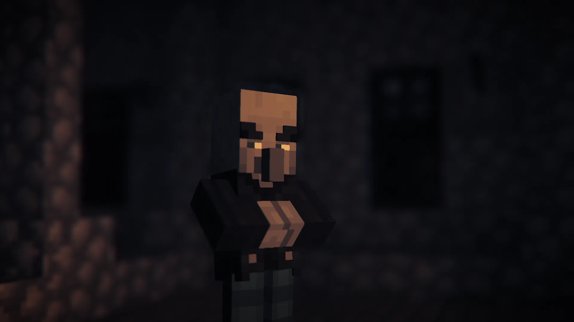 Скриншот мода EMF с установленными Fresh Animations и шейдерами Iris.