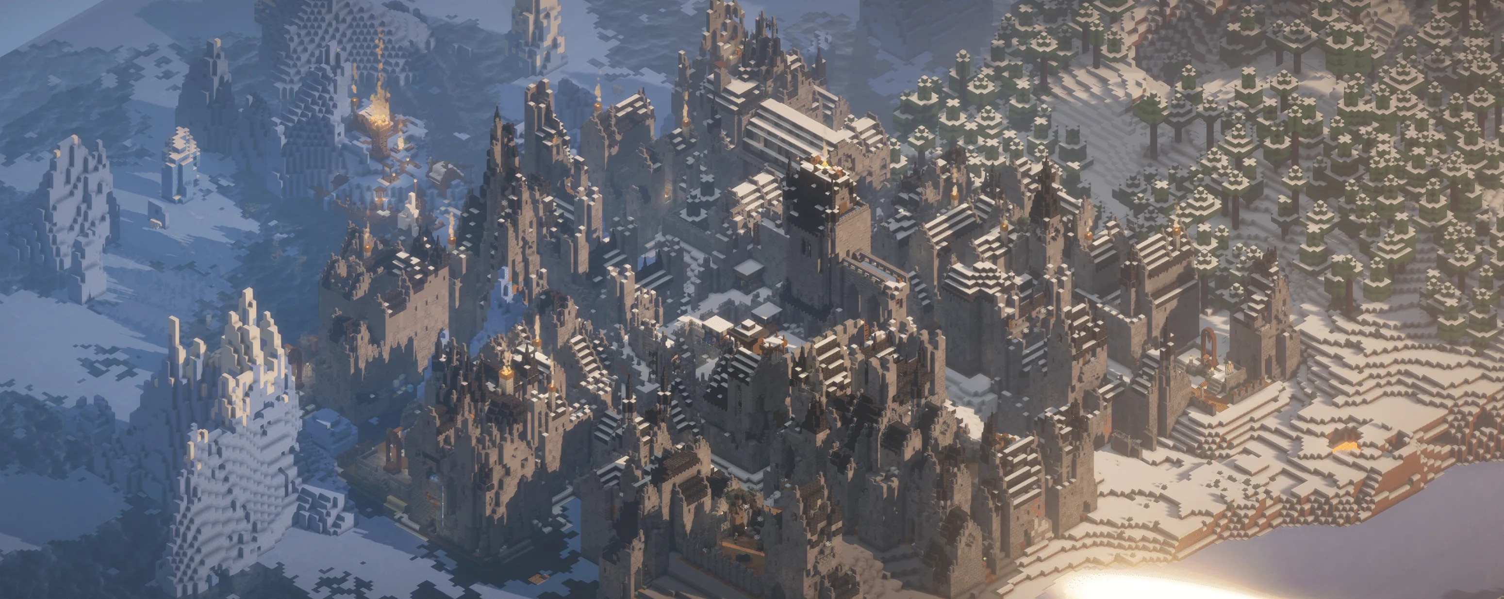 Снежная деревня в стиле Epic Structures.