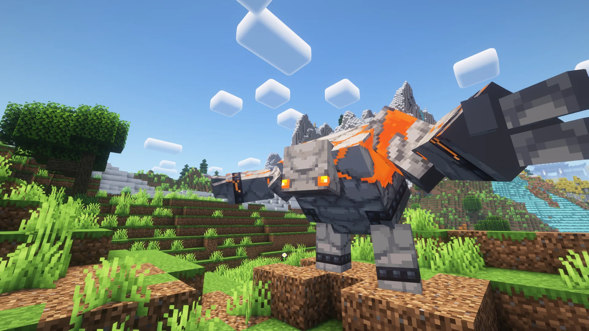 Редстоуновый голем-слуга из мода Goety: The Dark Arts.