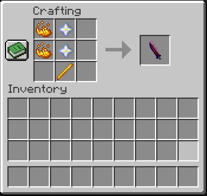 Рецепт крафта Inferno's Edge в моде Weapons Plus
