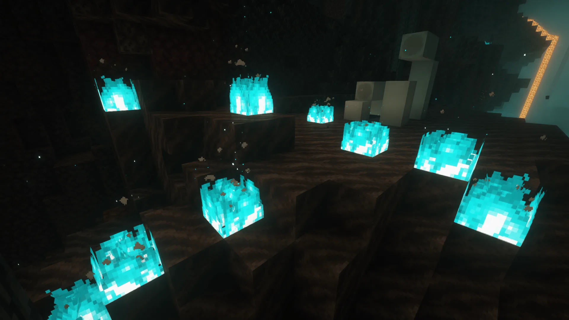 Скриншот эффекта синего огня душ из проекта Subtle Effects.