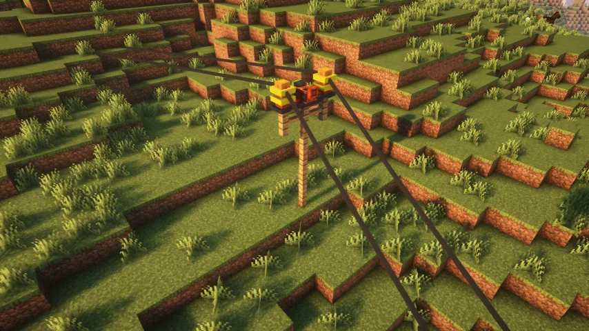 Опоры ЛЭП для передачи энергии на большие расстояния в моде Oritech.