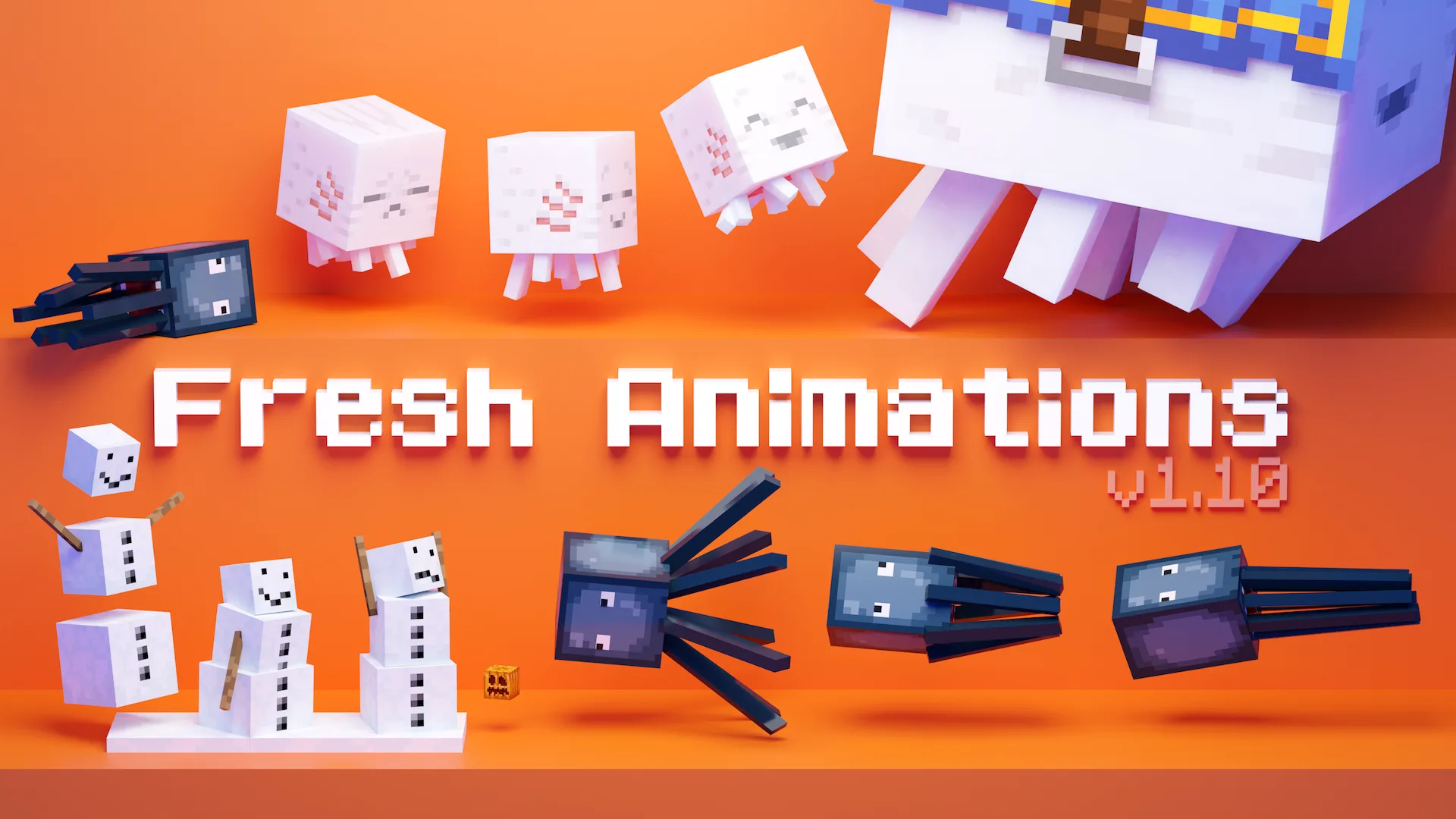 Скриншот с демонстрацией анимаций персонажей из мода Fresh Animations версии 1.10.